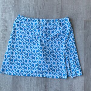 Jude Connally Blue and White Skort with Geometric Print, size M.